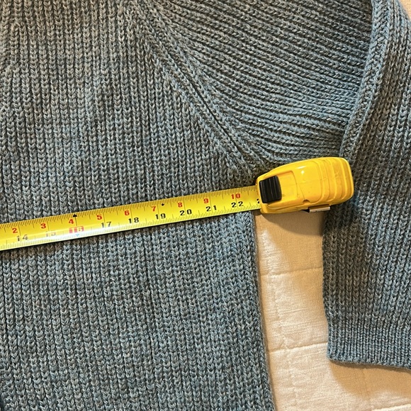 Boheme Blue gray Wool Cardigan with wooden buttons - Picture 9 of 16